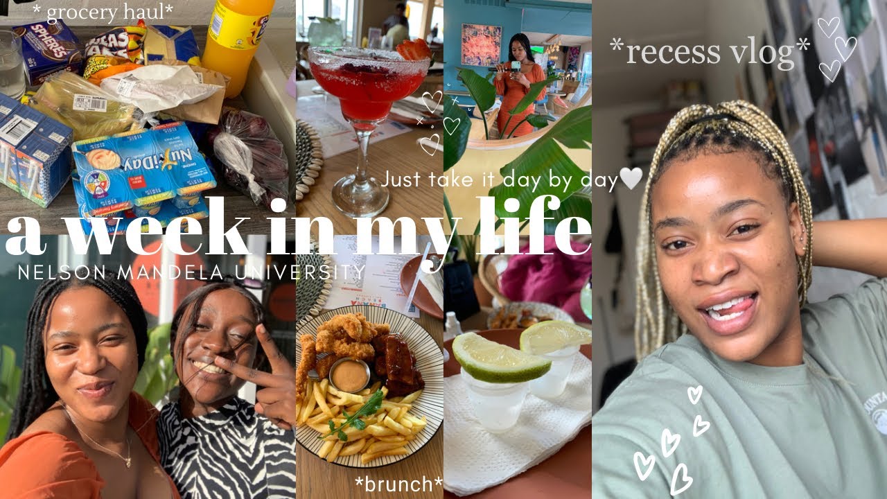 Uni Vlog:)Spend recess with me | Brunch | weekly grocery shopping | new hair | NMU | SA YouTuber🇿🇦
