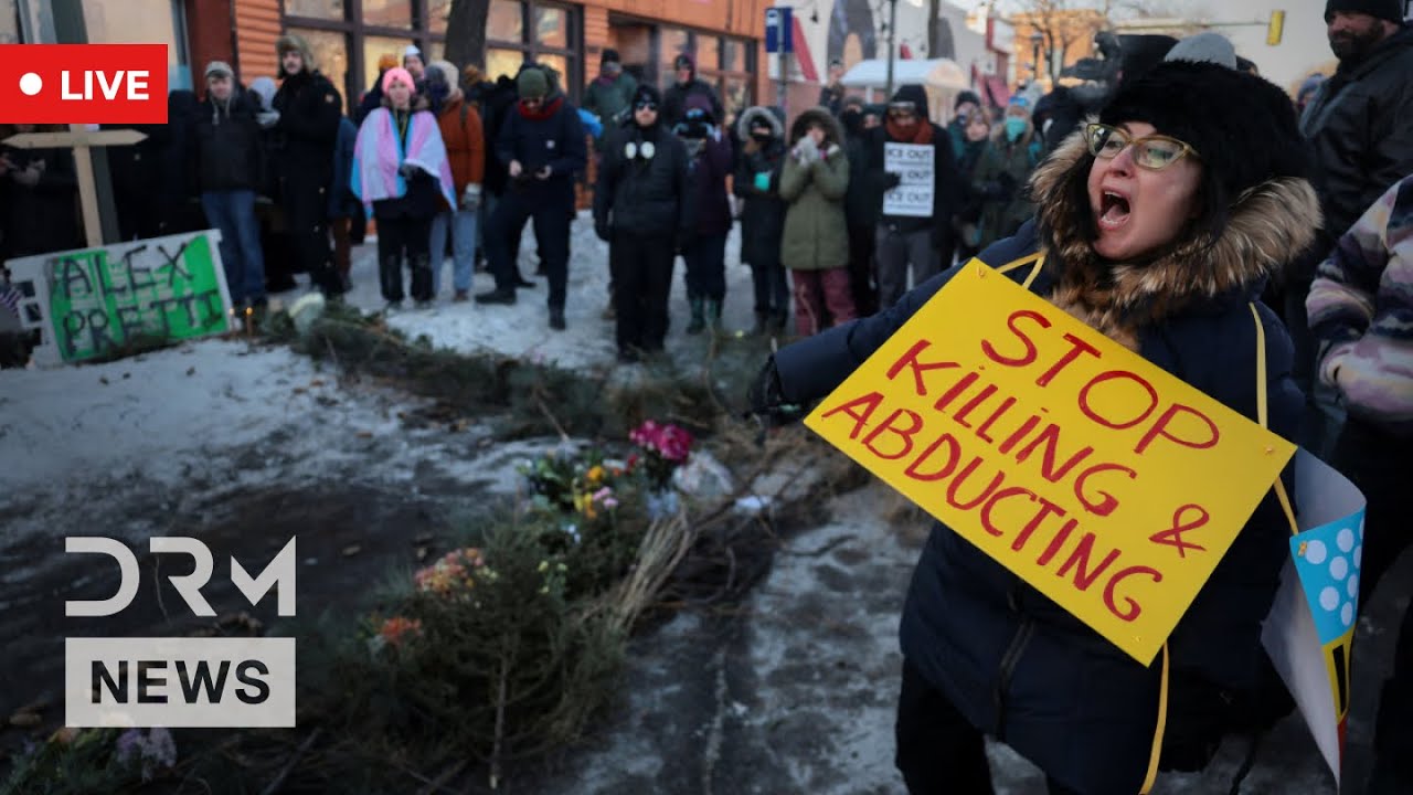 LIVE: Minneapolis Protesters and Colleague Nurses Honor Alex Pretti at Memorial After Shooting |AC1N