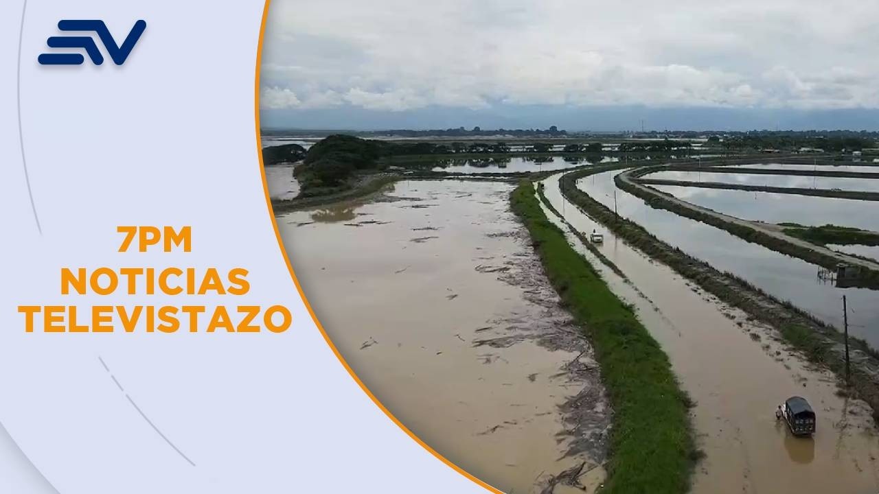 El 80% del cantón Salitre está inundado tras intensas lluvias | Televistazo | Ecuavisa