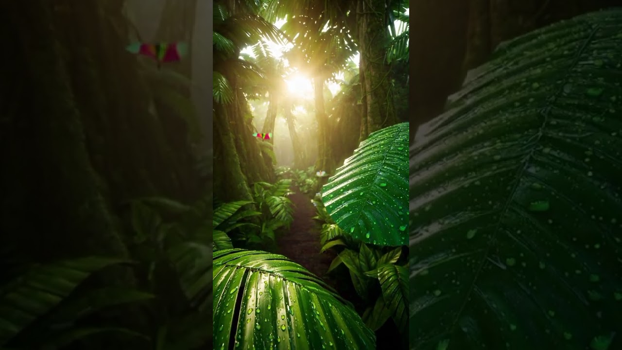 Tropical Wonderland: Vibrant Jungle with Sunlit Path