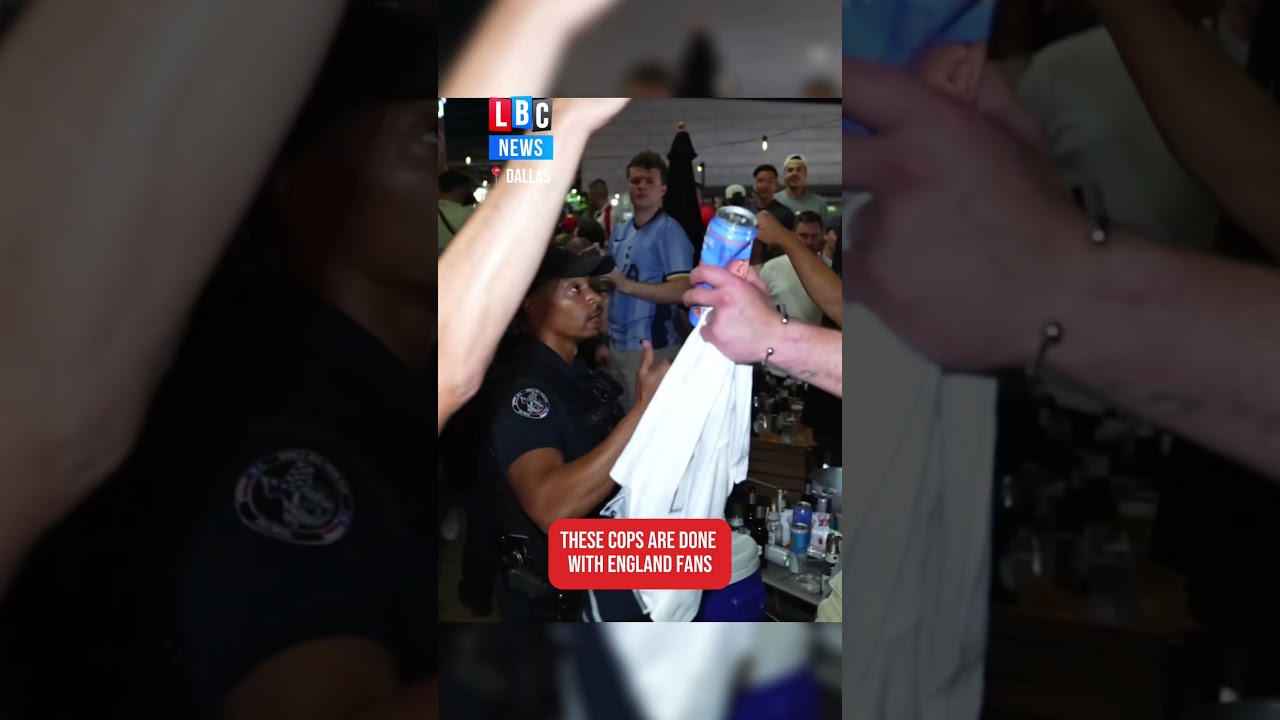 England fans are asked to leave a bar in Dallas by police, ahead of World Cup match against Croatia