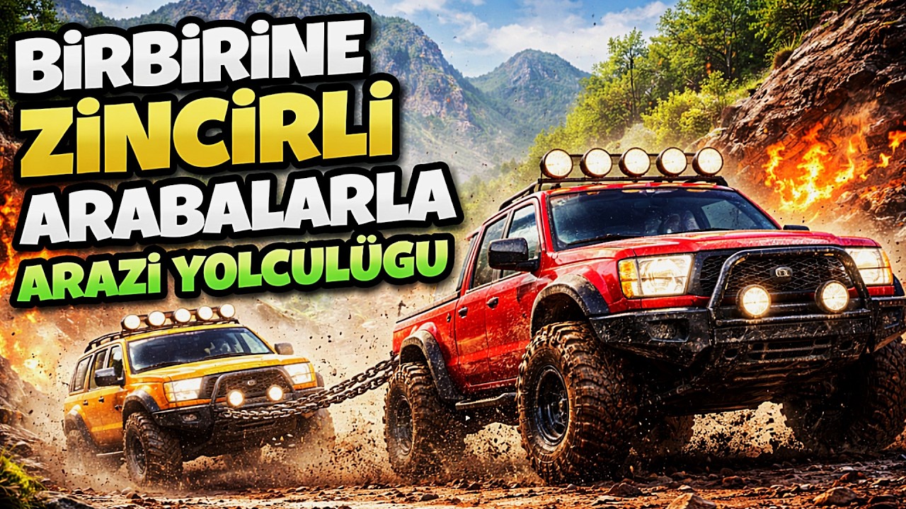 BİRBİRİNE ZİNCİRLİ ARABALARLA ARAZİ YOLCUĞU / Chained Wheels Türkçe Oynanış 2026