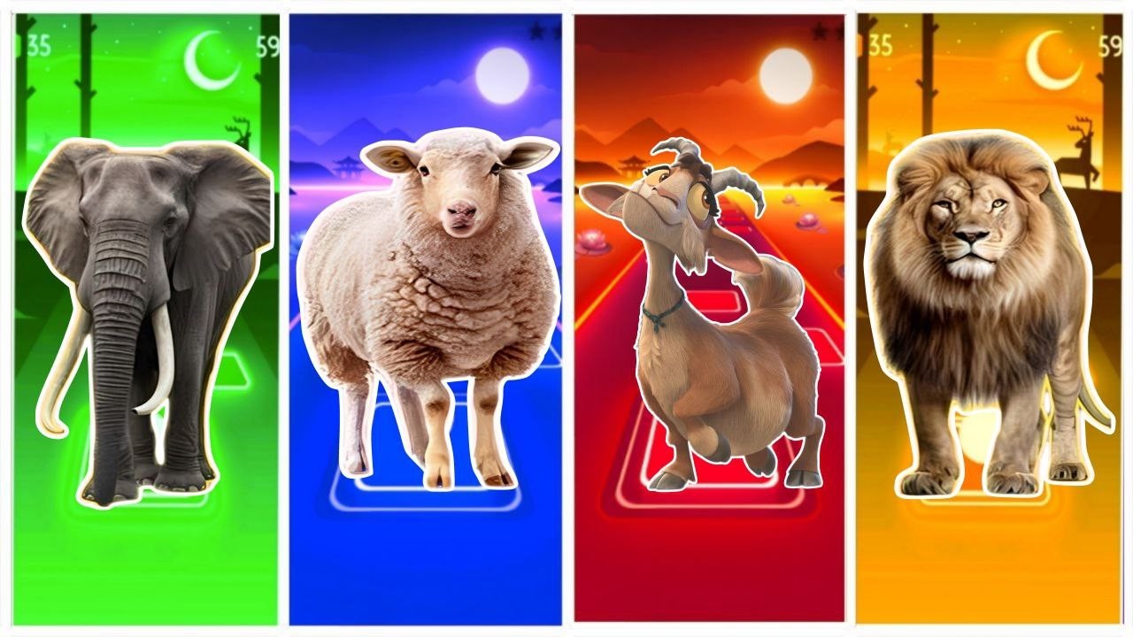 Tiles Animals😘ELEPHANT🆚SHEEP🆚GOAT 🆚LION 🎼Coffin