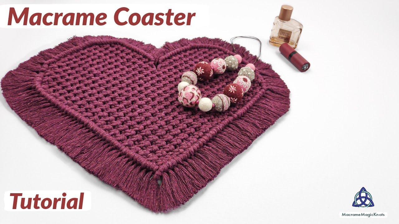 BIG Macrame Heart Coaster DIY