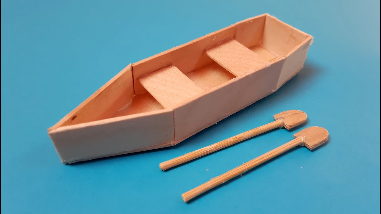 Como hacer un barco con palitos de helado. Bote con remos