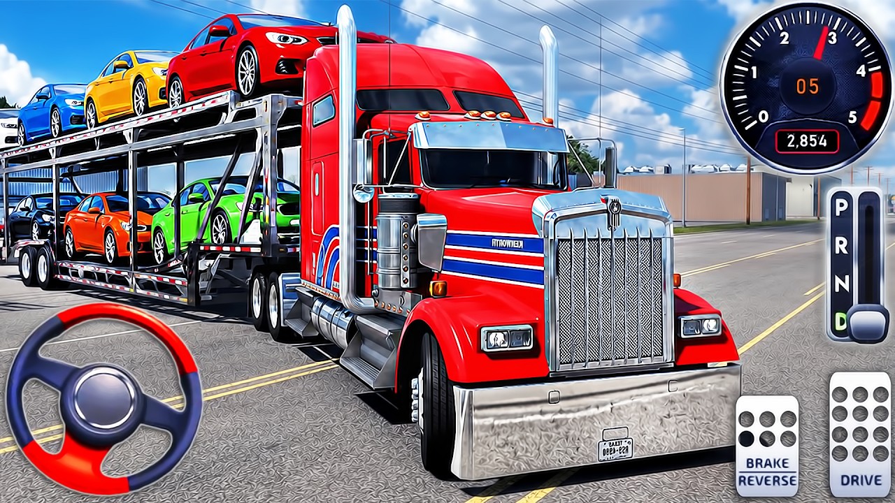 Euro Truck Games Simulator 3D - Cars Transporter Truck Driving Multistory Vehicle - Android GamePlay