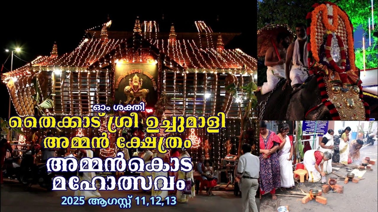 തൈക്കാട് ശ്രീ ഉച്ചുമാളി അമ്മൻ ക്ഷേത്രം | അമ്മൻകൊട മഹോത്സവം 2025 | Punyadharshanam Media 