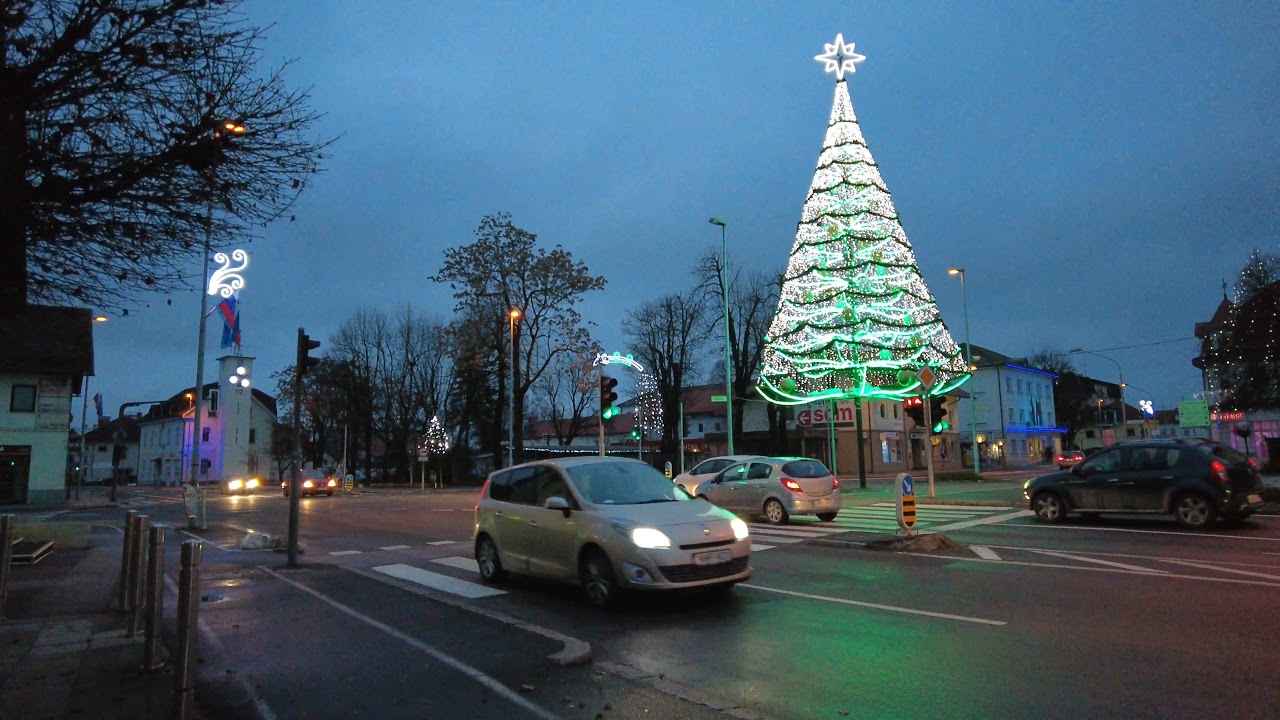 Domžale Christmas , Slovenia ~ 4K Virtual Travel December, 2021