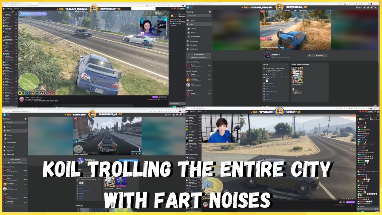 Koil Use admin menu for Farts Sounds & trolls Sykkuno Zerkaa Ramee Fuslie Valkyrae | NoPixel GTA RP