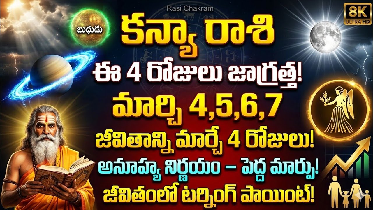 కన్యా రాశి మార్చి 4,5,6,7 | జీవితంలో టర్నింగ్ పాయింట్ | Planet Movement Predictions | Rasi Chakram