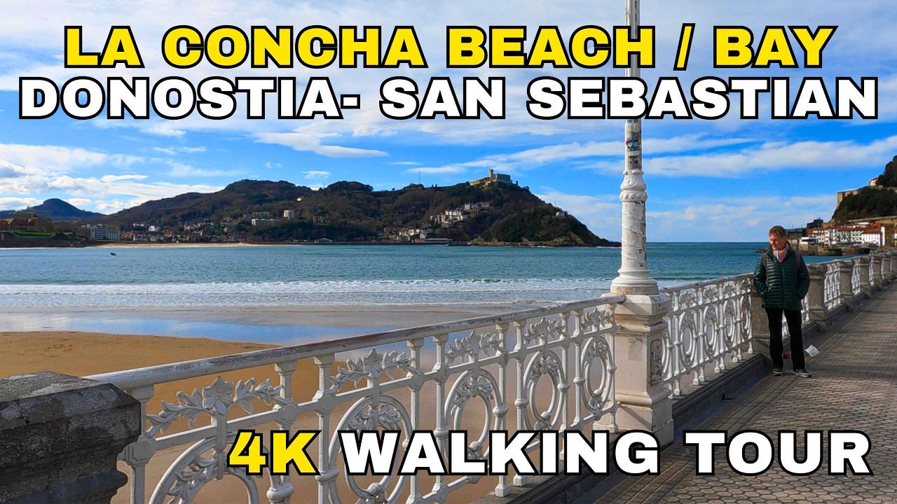 4K WALKING TOUR 2026 SAN SEBASTIÁN - DONOSTIA: LA CONCHA, PLAYA, BAHÍA, PUERTO - BASQUE COUNTRY ASMR