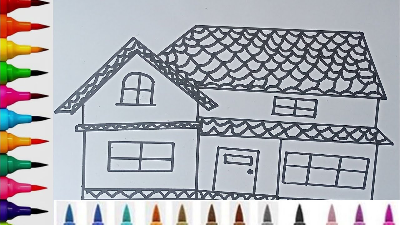 How to Draw a Beautiful House Step by Step | Easy House Drawing for Beginners ||