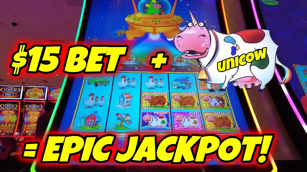 🚨🚨 MAXED OUT UNICOW BONUS ON $15 BET!  MONSTER JACKPOT HANDPAY!!!!