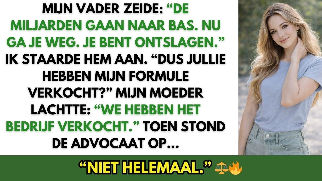 Mijn ouders verkochten ons bedrijf voor $1,2 miljard en ontsloegen mij — maar ik bezit de formule