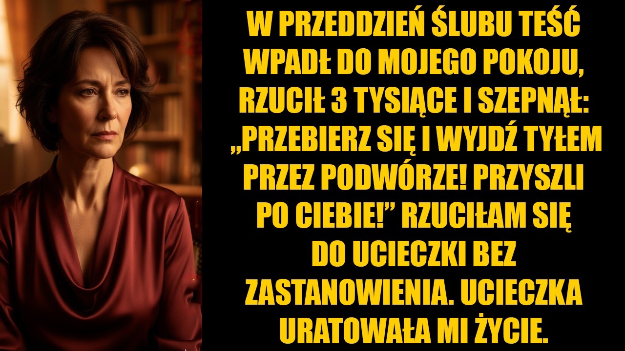 W przeddzień ślubu teść rzucił pieniądze: „Uciekaj! Przyszli po ciebie!” Rzuciłam się do ucieczki