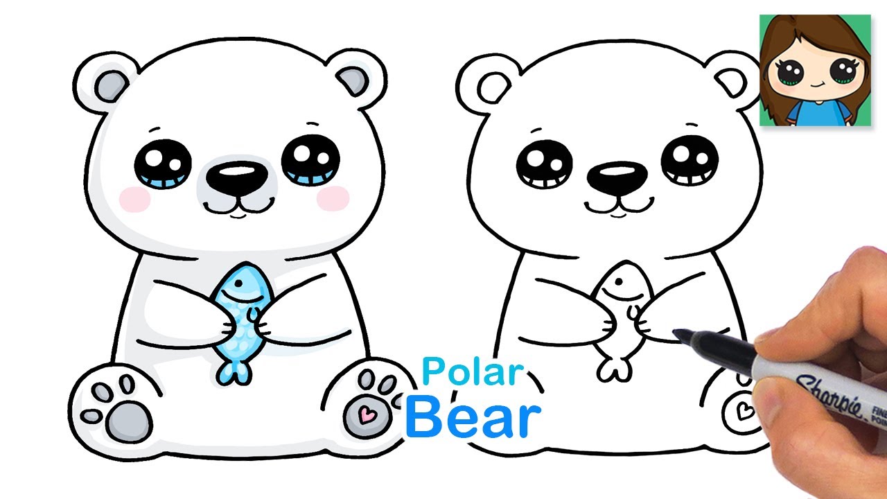 How to Draw a Polar Bear Easy 🐟