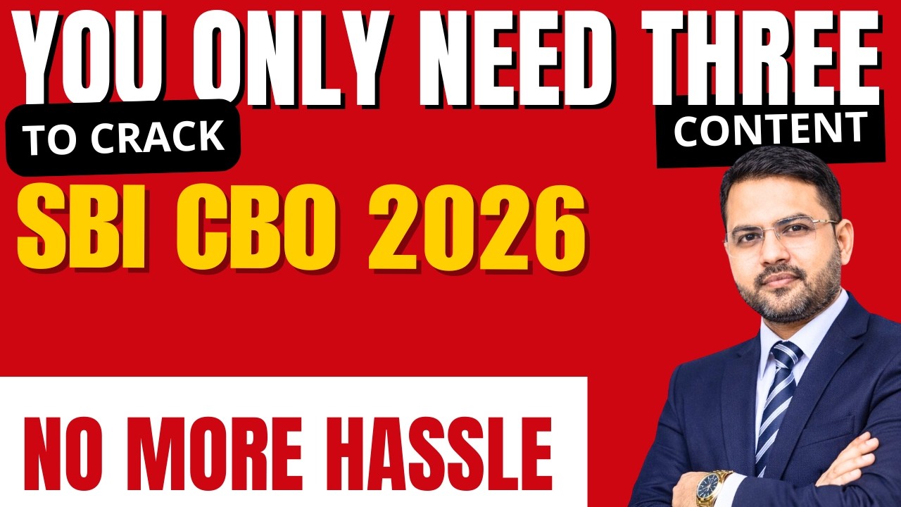 SBI CBO 2026 | You Only Need Three Content To Crack it