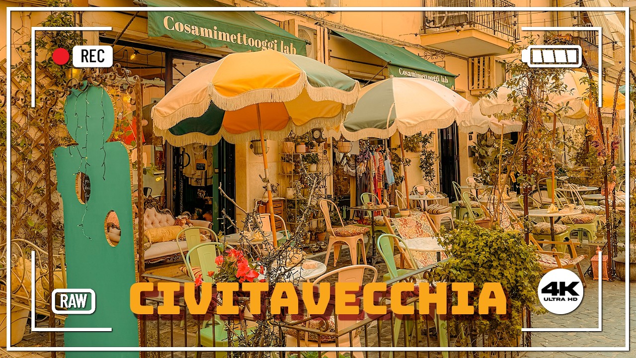 Peaceful Italian Coastal Town Walk | Walking Tour – Civitavecchia, Italy | June 2025  [4K]
