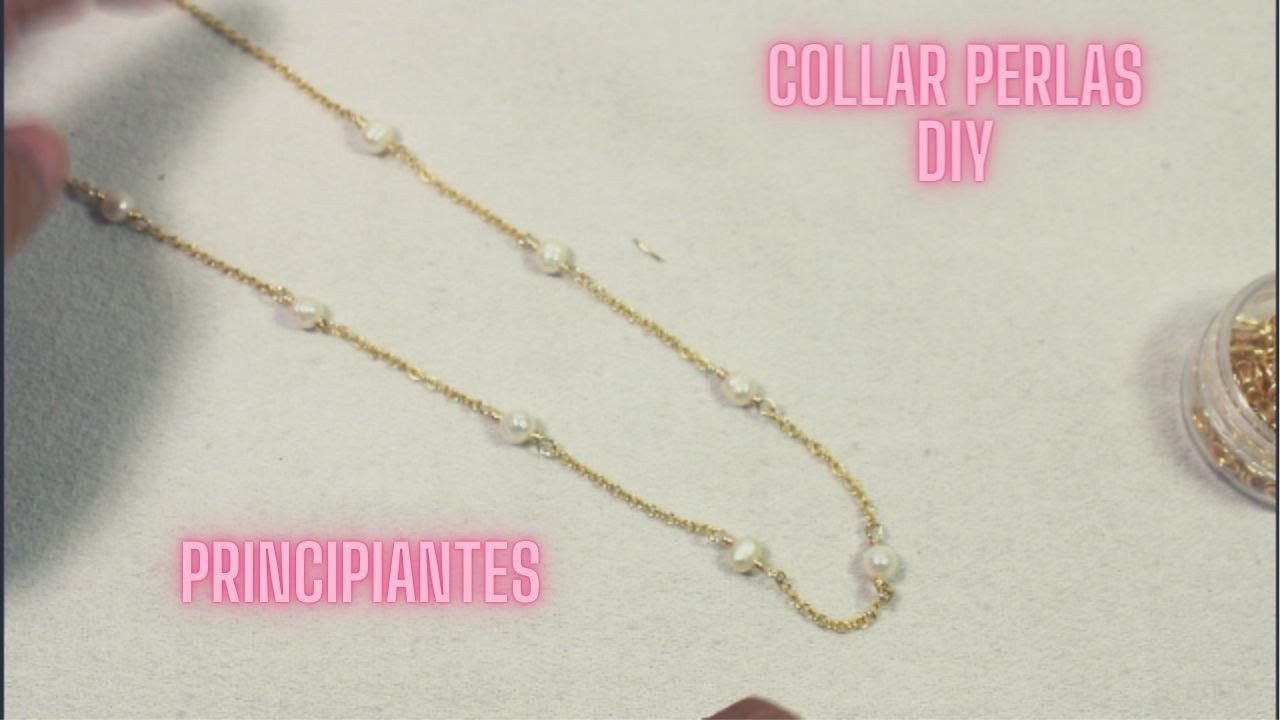 Cómo hacer un collar perlas... Tutorial PRINCIPIANTES... Collar alambrismo Diy...