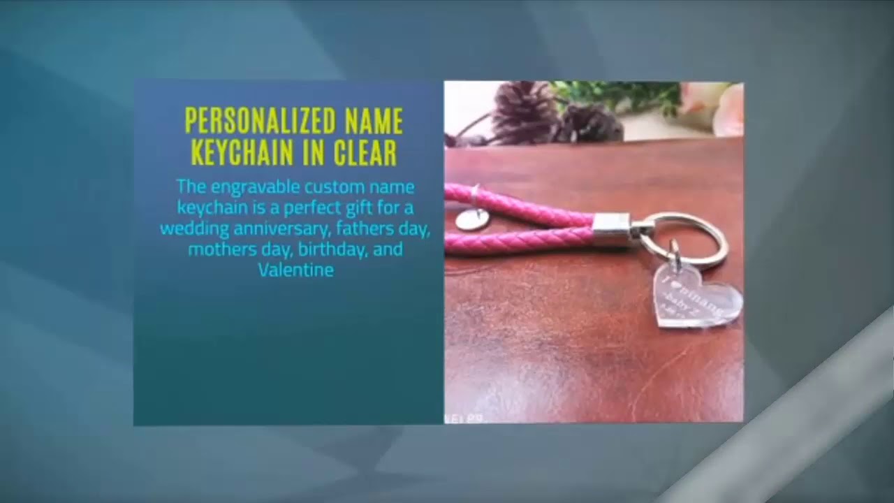 Personalized Name Keychain In Clear Acrylic