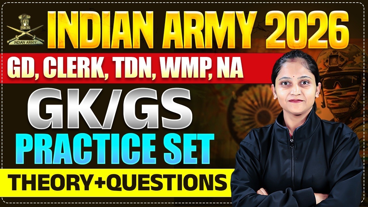 Indian Army 2026 GK/GS | GD, Clerk, Tech, SKT, TDN, WMP | By Shalini Mam #army #armygd #armyclerk