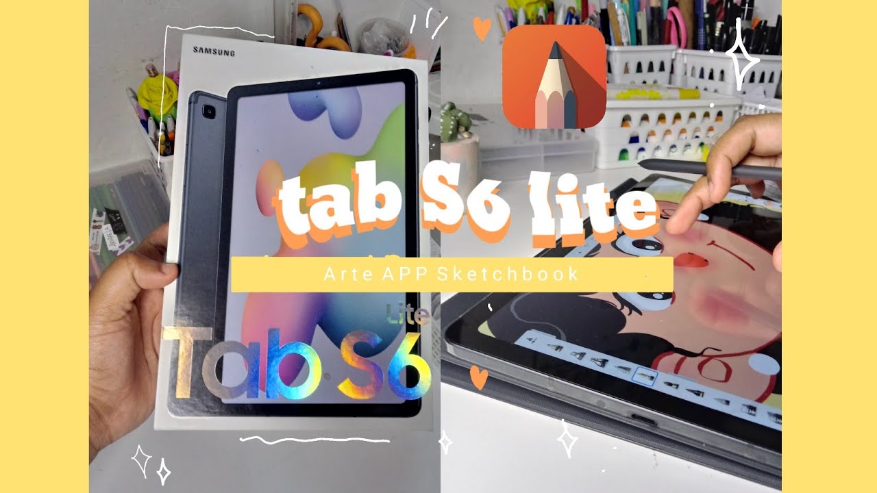 Tab S6 Lite | Unboxing  + App Sketchbook Arte r&aacute;pida