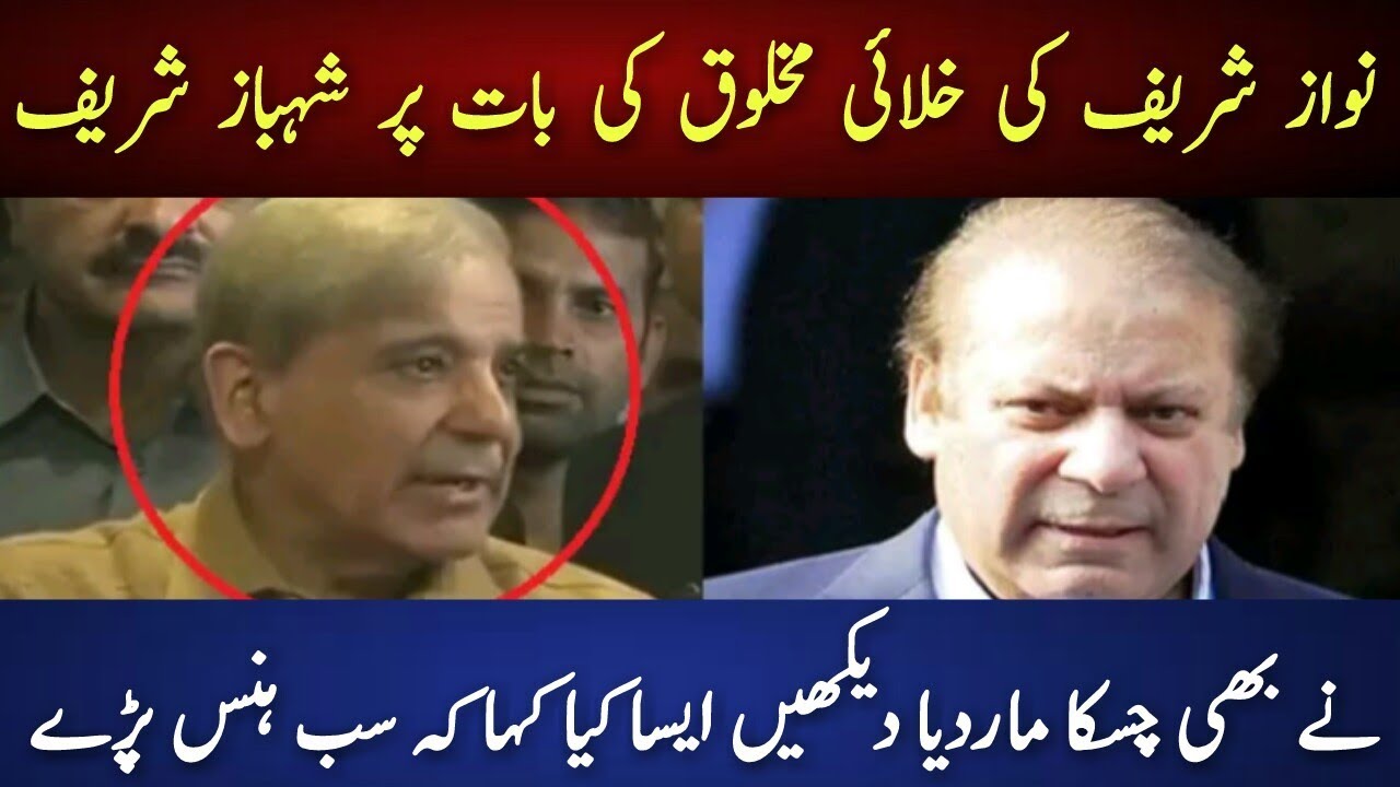 Shahbaz Sharif Making Fun Of Nawaz Sharif Khalai Makhlooq Statement In Press Conference Today