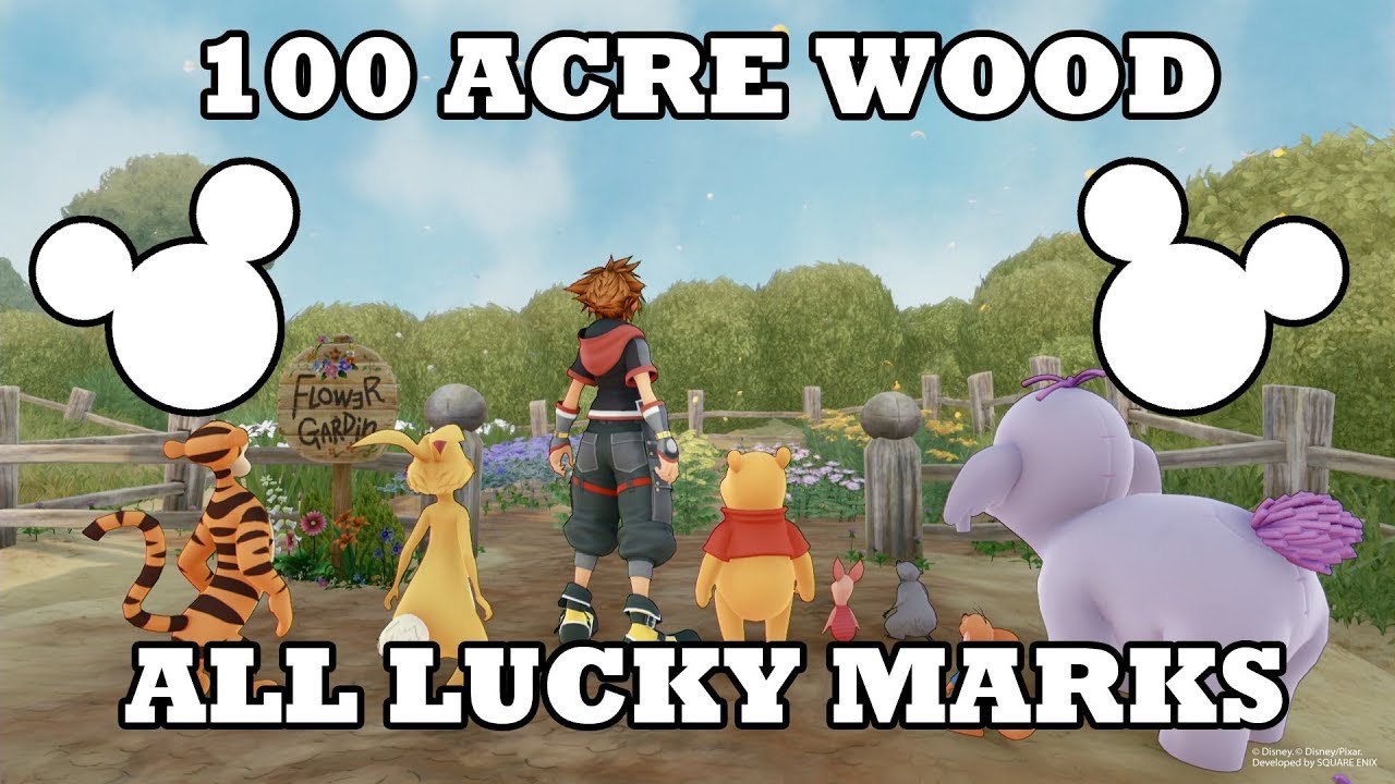 Kingdom Hearts 3 - 100 Acree Wood Lucky Emblems Location - All Lucky Marks