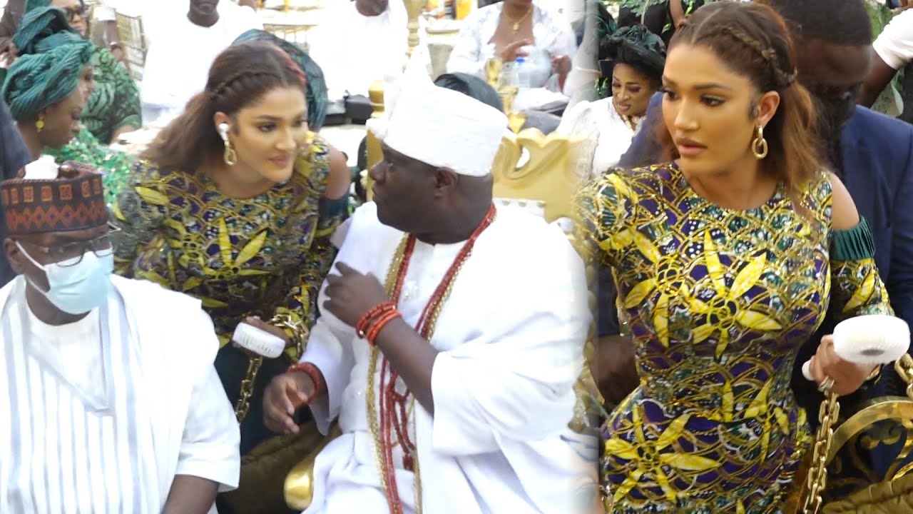 OONI OF IFE ADOPTED DAUGHTER DR. ELIZABETH STORMS AND CELEBRATE HIM ON HIS WEDDING WITH OLORI MARIAM