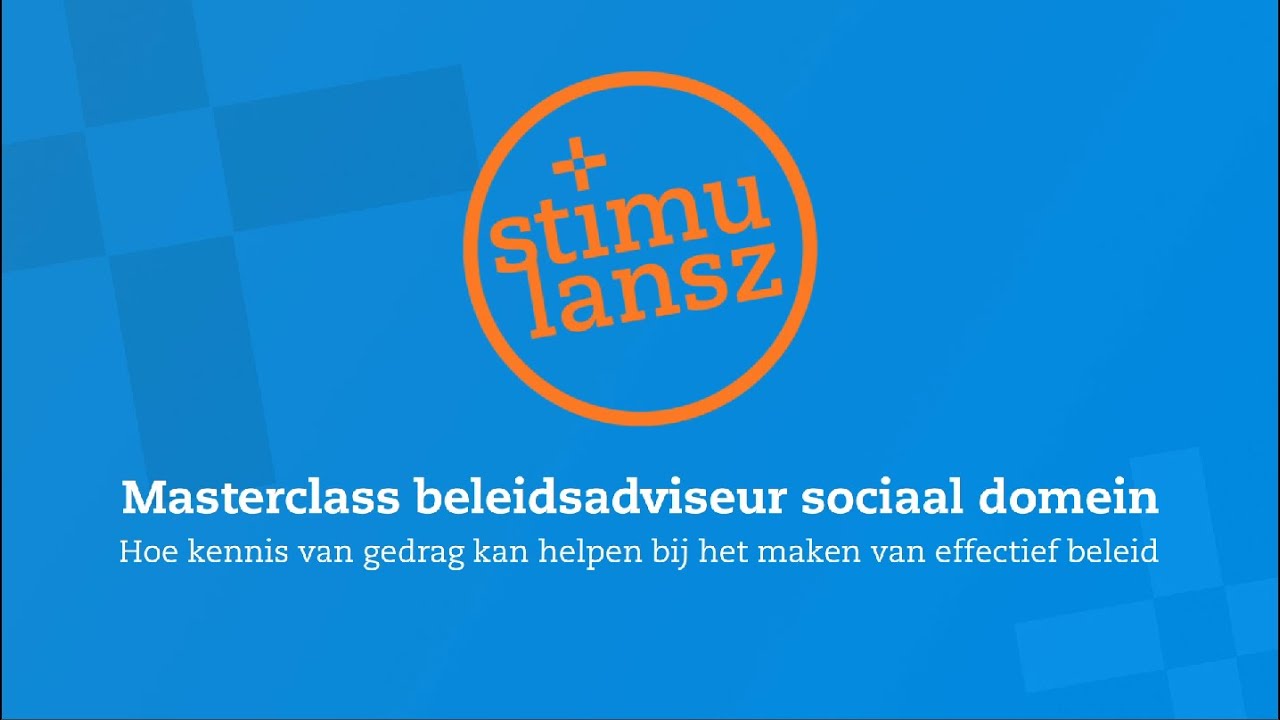 Masterclass beleidsadviseur sociaal domein - Stimulansz