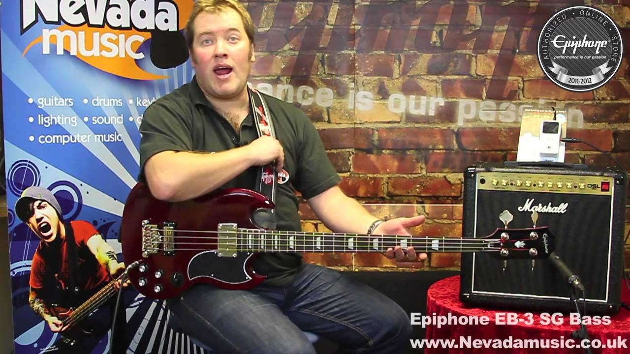 Epiphone EB-3 Bass Guitar Cherry Demo - PMT
