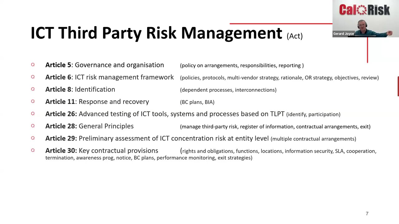 DORA Deep Dive Pillar 2 - ICT Third Party Risk Management