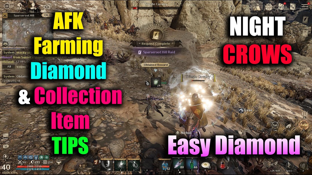 Night Crows AFK Farming Diamond & Collection Item TIPS