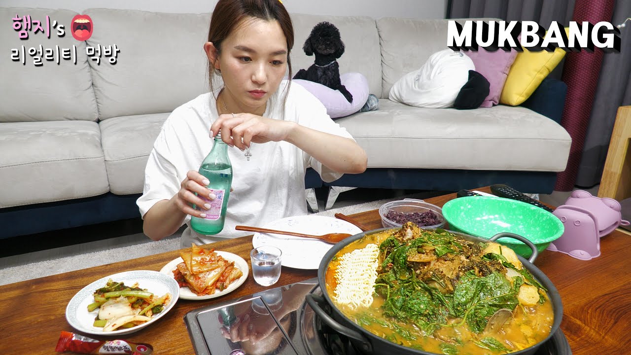리얼먹방:) 돼지등뼈 감자탕 만들기 ★ 소주한잔 필수ㅣGamjatang & SojuㅣREAL SOUNDㅣASMR MUKBANGㅣ