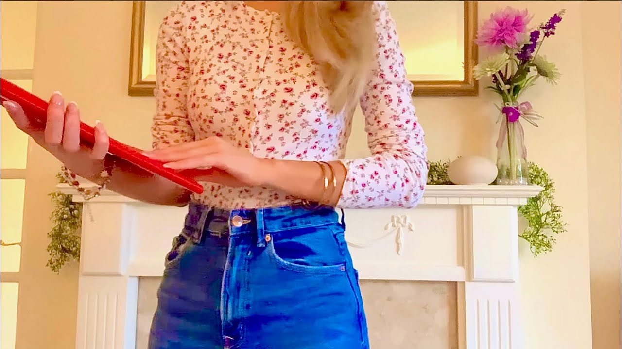 ASMR - Date night make up and hair ❤️ (hair curling, make up application, brochures)