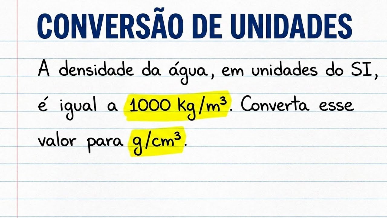 Como Converter kg/m³ em g/cm³