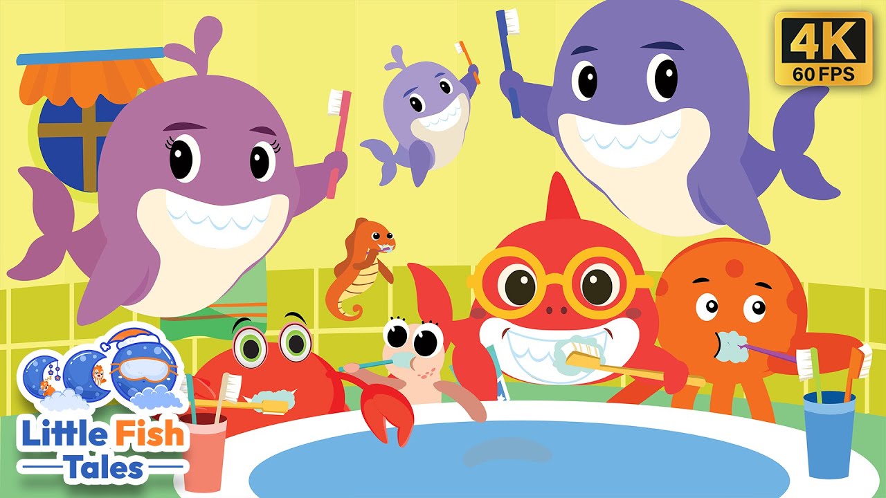 Brush Your Teeth Song 🪥 | Fun Nursery Rhyme for Kids | Little Fish Tales