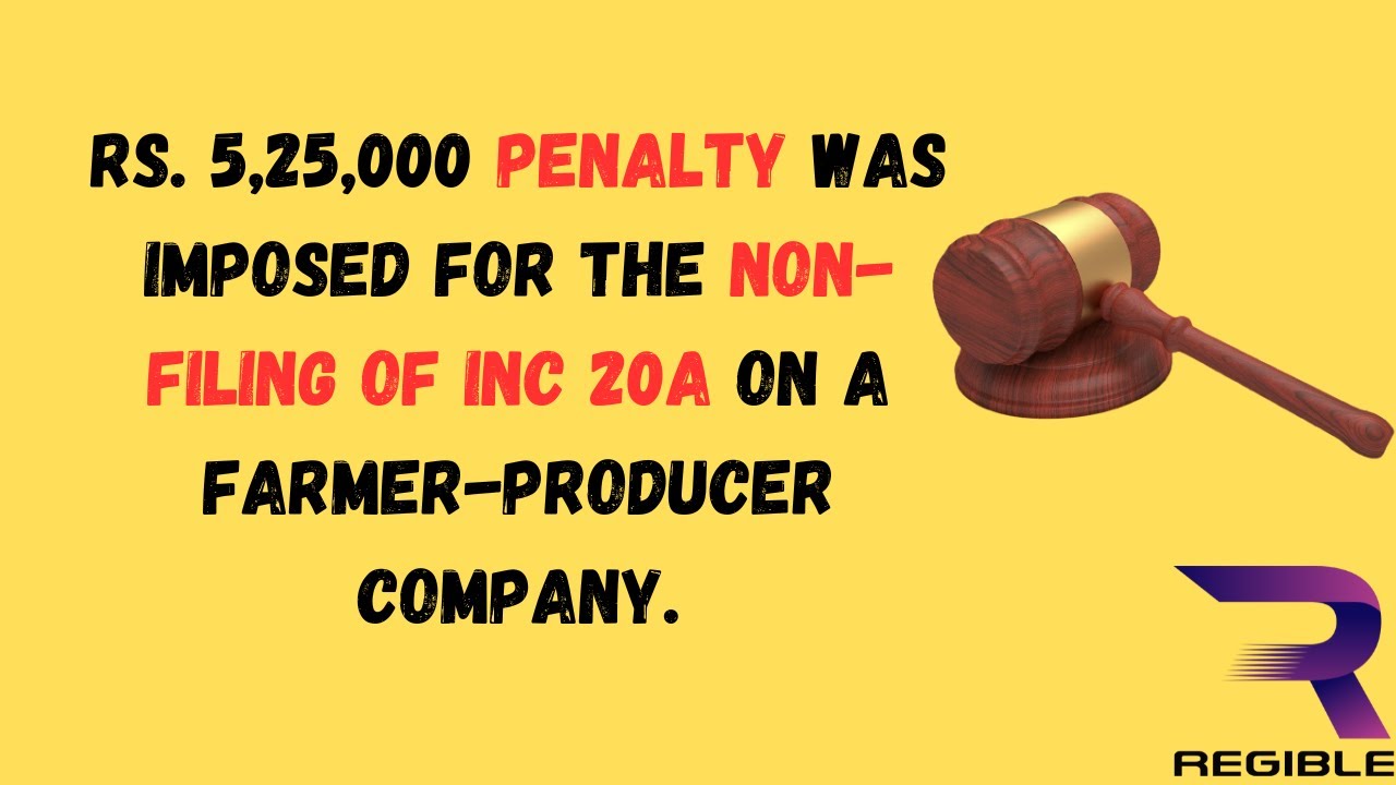 ROC ADJUDICATION ORDER | PENALTY IMPOSED FOR NON FILING OF INC 20A | MCA