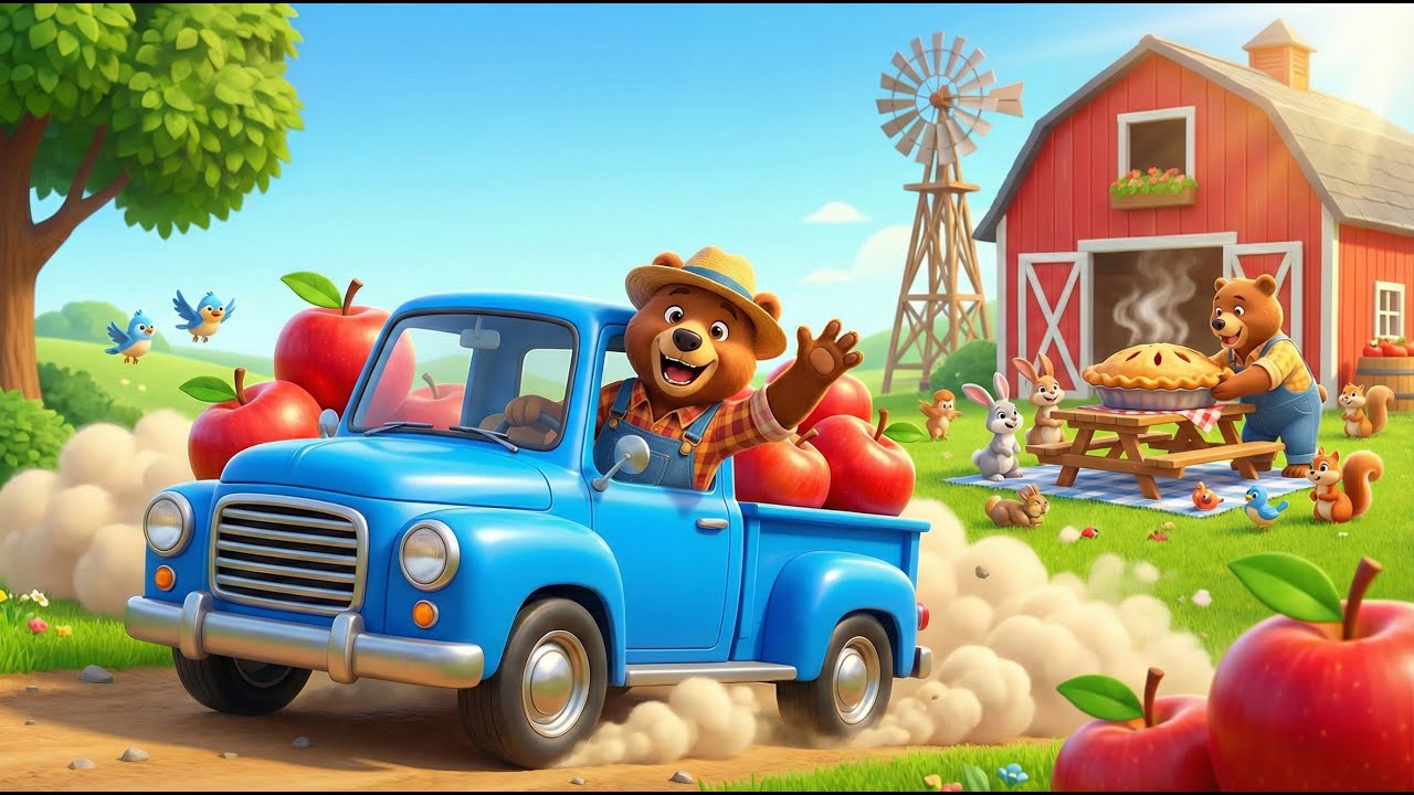 Farm Work: Apple Orchard Harvest, Baking Yummy Apple Pie Process - Pickup Truck