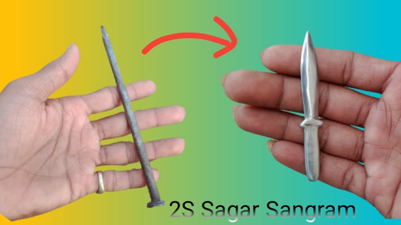 small knife from ruaty nail #knifemaking #sword #youtube #subscribe #viralvideo #viral