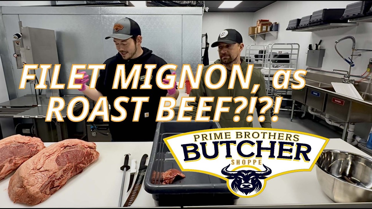 FILET MIGNON AS ROAST BEEF?!? Butchering & cutting and tying tenderloins@PrimeBrothersButcherShoppe
