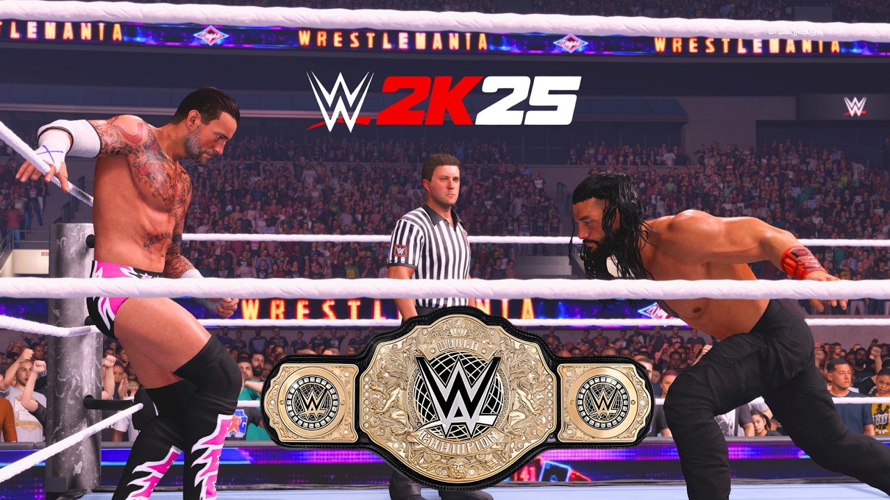 Roman Reigns Vs CM Punk | WrestleMania World Heavyweight Championship | WWE 2K25 4K