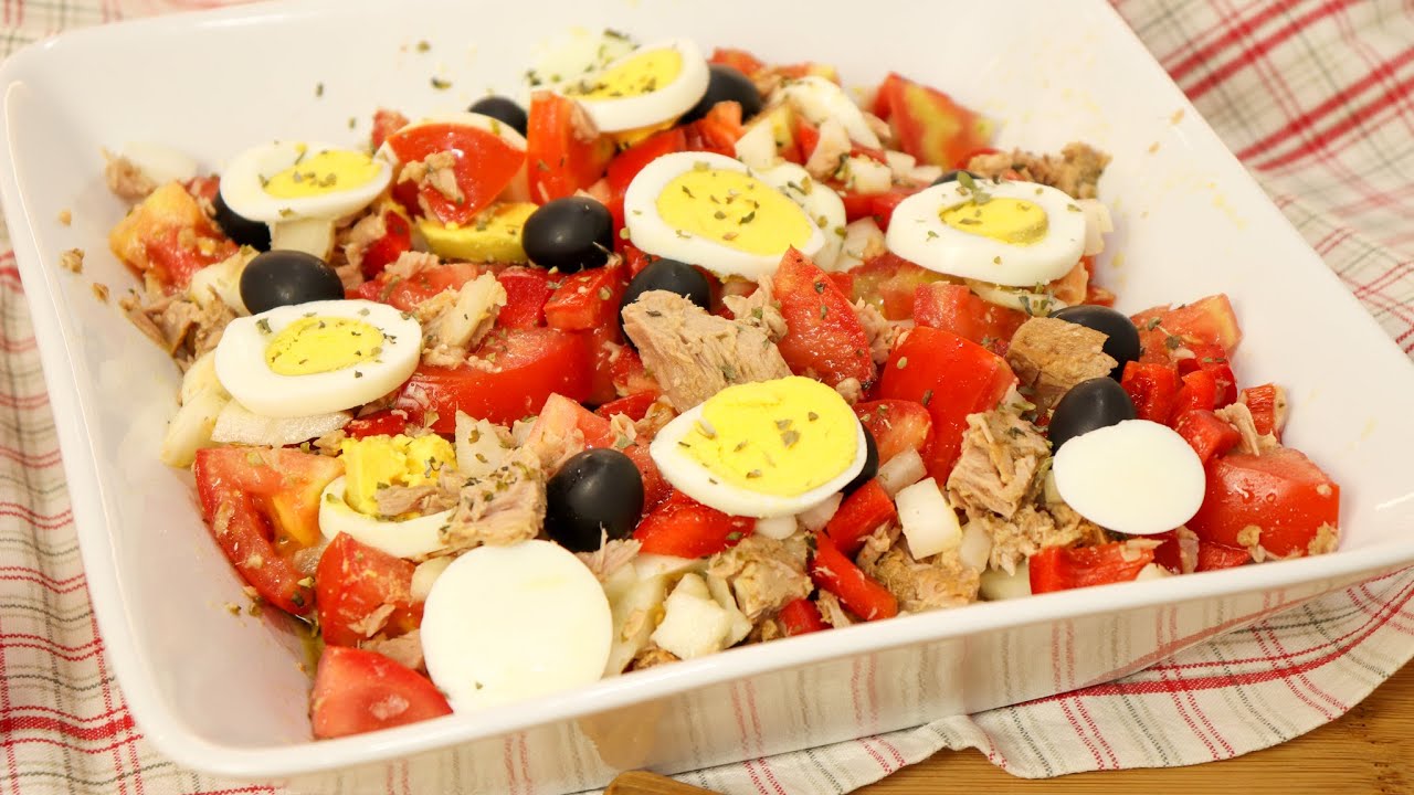 Salada Fria de Atum, Tomate e Ovo | Receita Fácil e Rápida!