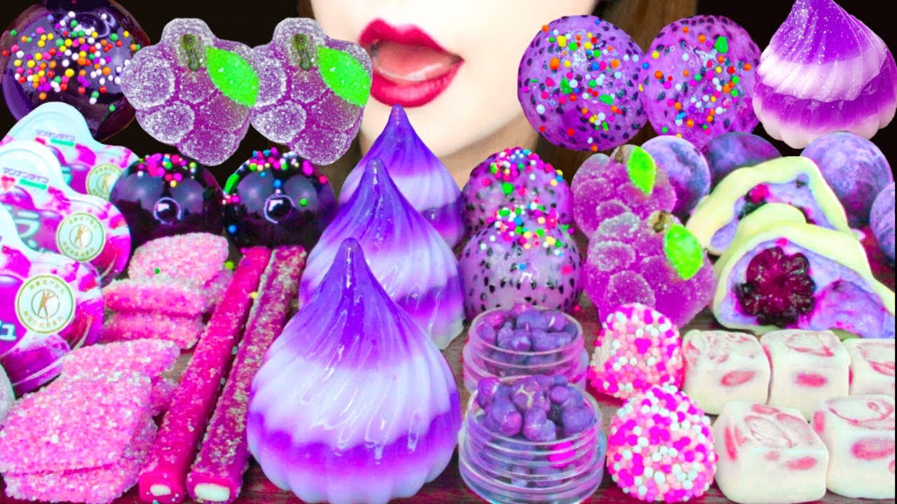 【ASMR】PURPLE DESSERTS 💜MUKBANG 먹방 食べる音 EATING SOUNDS NO TALKING