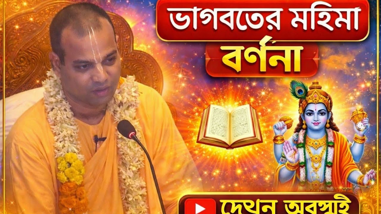 ভাগবতের মহিমা বর্ণনা করলেন মহারাজ জি/বাংলা ভাগবত পাঠ ইস্কন/iskcon Bengali bhagwat path 