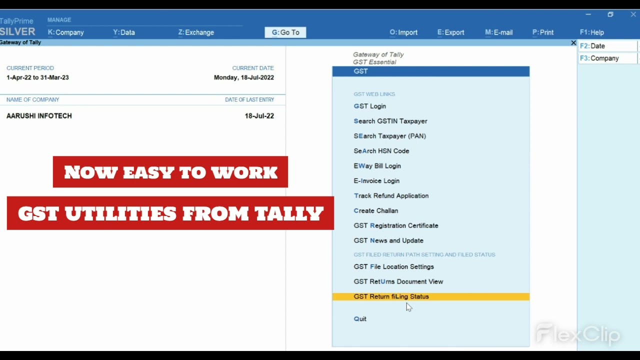 GST Utilities in Tally Prime | Free TDL