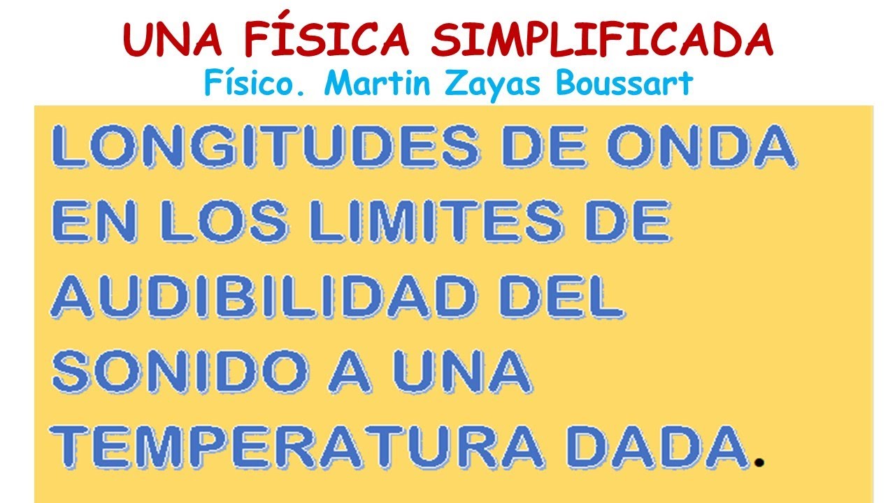 C&Aacute;LCULO DE LAS LONGITUDES DE ONDA EN LOS L&Iacute;MITES DE AUDIBILIDAD DE UN SONIDO A UNA TEMPERATURA DADA.