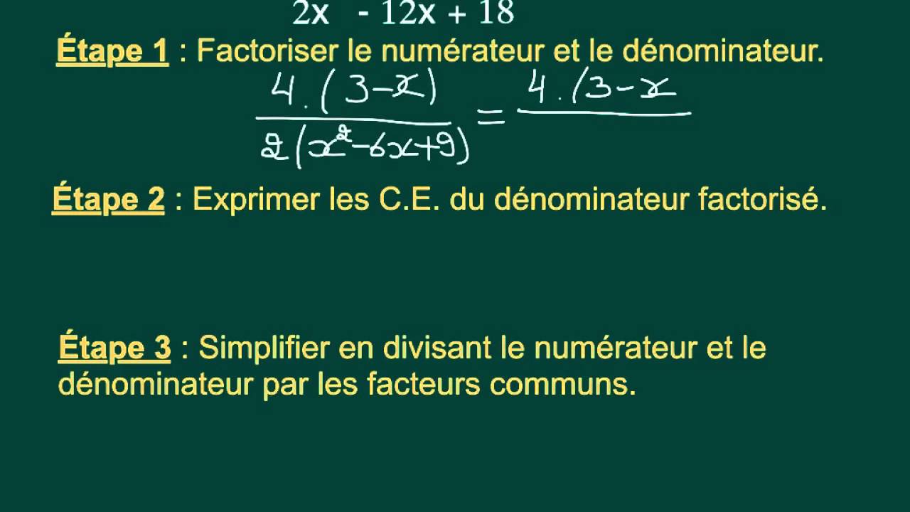 11.2 Simplification des fractions algebriques