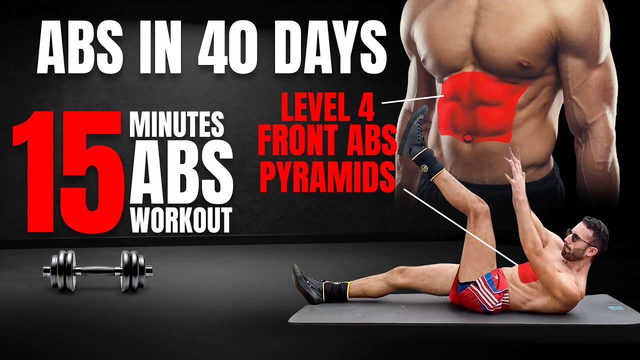 DAY 33: 15 min Abs Workout — Front Abs, Pyramids (Level 4, With Weights)