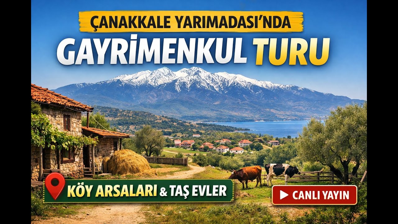 Çanakkale’de Satılık Köy Arsaları ve Taş Evler | Harita Üzerinde Uçarak Gerçek Bölge İncelemesi